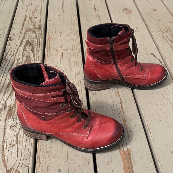 Dromedaris red boot EU 40 Kara combat lace up - Picture 2 of 13